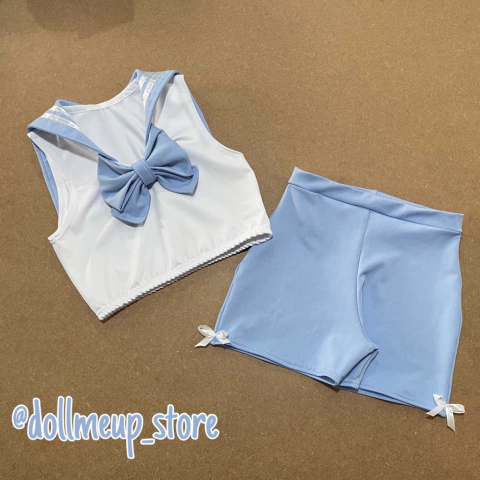Conjunto Seifuku Pole dance azul pastel