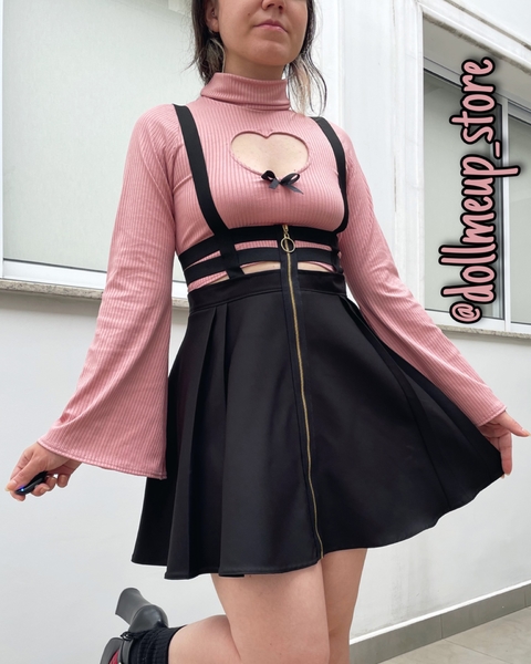 Saia cage 2 tiras com ziper argola