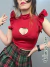 Cropped heart vermelho Mitsuri Kanroji Kimetsu no Yaiba