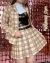 Conjunto Saia estilo tênis + Blazer xadrez bege - Doll me up