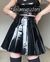 Saia colegial estilo tênis vinil preto kpop - Doll me up