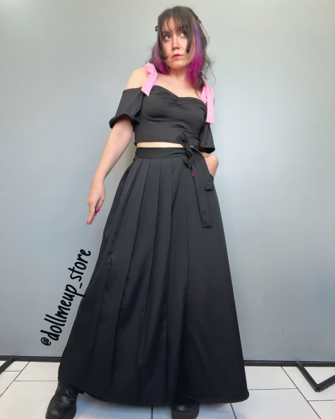 Calça Saia com laço Preta - comprar online