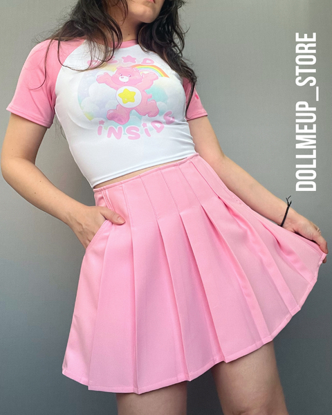 Saia tênis rosa com bolso