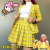 COMBO Saia colegial tênis + Blazer xadrez amarelo Clueless + Cropped branco manga curta