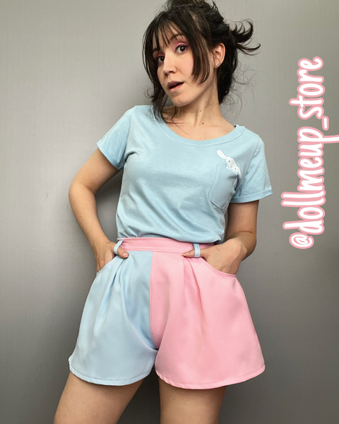 Shorts Duo Azul e Rosa