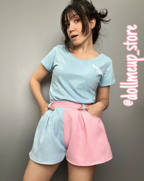 Shorts Duo Azul e Rosa