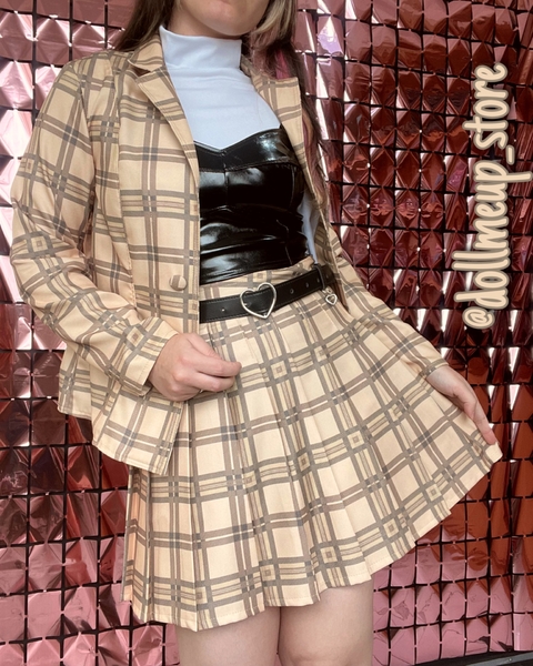 Blazer xadrez bege