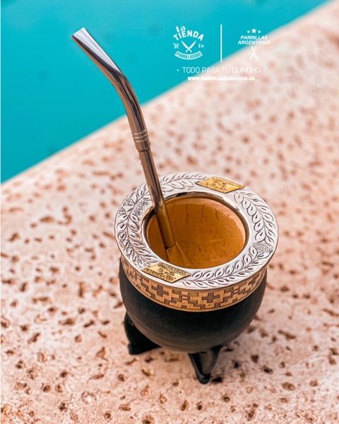 Mate Imperial Cincelado con aplique C/Bombilla