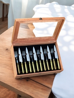 Caja de cubiertos x24 piezas - Cabo Bala / Alpaca - comprar online