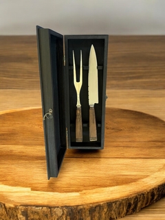 Juego Parrillero Trinchar - Madera/Bronce - comprar online