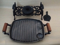 Brasero de mesa en fundicion de hierro con quemador