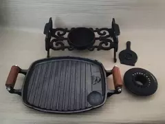 Brasero de mesa en fundicion de hierro con quemador - tienda online
