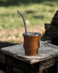 Mate Camionero Algarrobo Con virola Inoxidable