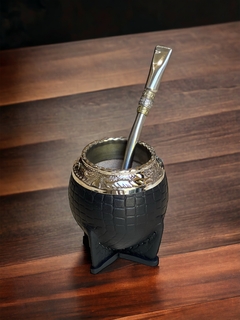 Mate torpedo Croco - Virola cincelada - tienda online