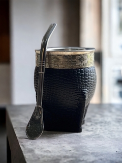Mate Imperial Deluxe acero Croco C/ Bombilla