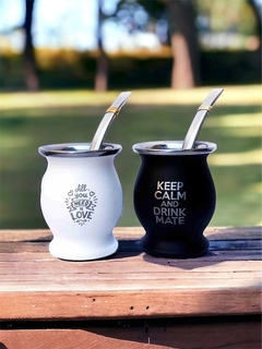 Mate Acero Metalico C/Bombilla y grabado