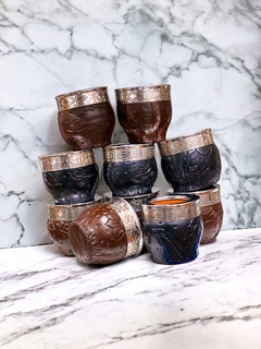 Mate Imperial Algarrobo con cuero tallado - comprar online