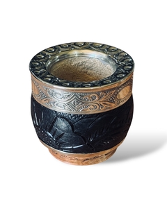 Mate Imperial Con base - Cincelado Alpaca Premium - Parrillas Argentinas