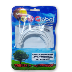 Imagen de Cable Global plug 3,5mm macho a plug 3,5mm macho 2m blanco