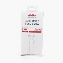 Cable Tipo C a Tipo C 1m 3A Negro Kolke KCC-8740 - comprar online