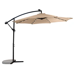 Sombrilla Lateral de Jardín 3 metros Diámetro Beige con Luz Led FSLI-3MLB