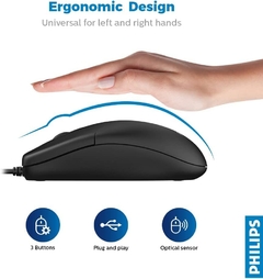 Imagen de Mouse Philips M234 Usb 1000dpi Black