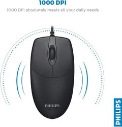 Mouse Philips M234 Usb 1000dpi Black