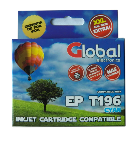 Cartucho Global Epson T195 196 T195220 T196220 Cyan 10 Ml