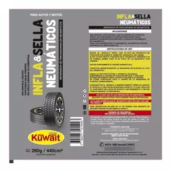 Infla Sella Neumáticos Autos y Motos en aerosol Kuwait 350ml / 268g en internet