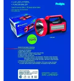 Linterna Recargable 10W Probattery ILRE-9211 varias Intensidades + 3W laterles + USB 5v - comprar online