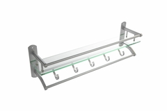 Organizador y Toallero recto 60cm de Aluminio y Vidrio Vonne ORRS-01 - AHP Insumos
