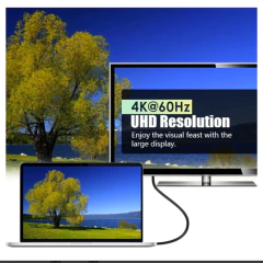 Cable Tipo C a Displayport 4k 60Hz largo 1,8 m - AHP Insumos