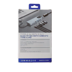 HUB TYPE C 8 en 1, RJ45, 2 USB 3.0, SD, TF, PD, Tipo C y HDMI Adweixun