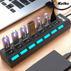HUB usb Kolke 7 bocas USB 3.0 KAV105 - AHP Insumos