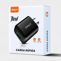 Cargador USB Only Rush 220v a 5v 0,8A Negro Box - comprar online