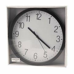 Reloj Analogico Circular 25cm para Colgar en Pared Marco Negro Vonne ORG079 - AHP Insumos