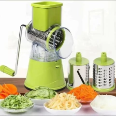 Rallador de Vegetales Manual con Tambores de Acero Inoxidable intercambiables
