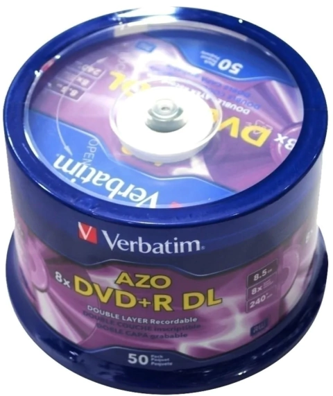 DVD Verbatim Dual Layer 8x logo 97000 en Bulk por 50unid.