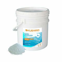 Cloro Granulado de disolución rápida (dicloro) Kushiro en balde x 5kg.