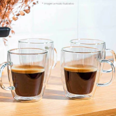 Set de 2 tazas doble vidrio 420 ml Vonne - tienda online