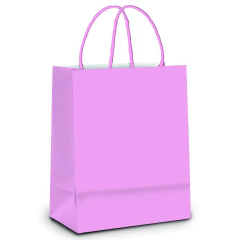 Sacola de Papel Liso Rosa Bebe (M) - UN.