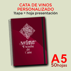 Cuaderno: Cata de Vinos A5 - Personalizado - 50 Hojas