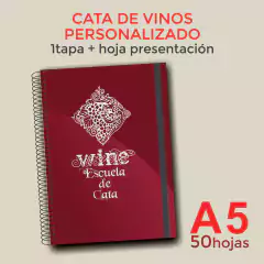 Cuaderno: Cata de Vinos A5 - Personalizado - 50 Hojas