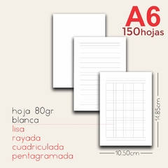 LIBRETA A6 - PERSONALIZADA - 150 HOJAS - tienda online