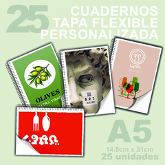 CUADERNO FLEXIBLE A5 - PERSONALIZADO -PACK 25 unid.