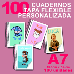 CUADERNO FLEXIBLE A7 - PERSONALIZADO - PACK 100 unid.