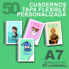 CUADERNO FLEXIBLE A7 - PERSONALIZADO - PACK 50 unid.