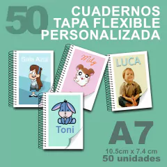 CUADERNO FLEXIBLE A7 - PERSONALIZADO - PACK 50 unid.
