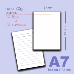 CUADERNO FLEXIBLE A7 - PERSONALIZADO - PACK 50 unid. - G+U Papelería con Diseño