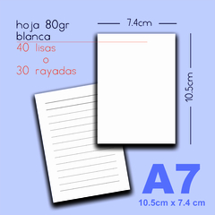 CUADERNO FLEXIBLE A7 - PERSONALIZADO - PACK 100 unid. - G+U Papelería con Diseño
